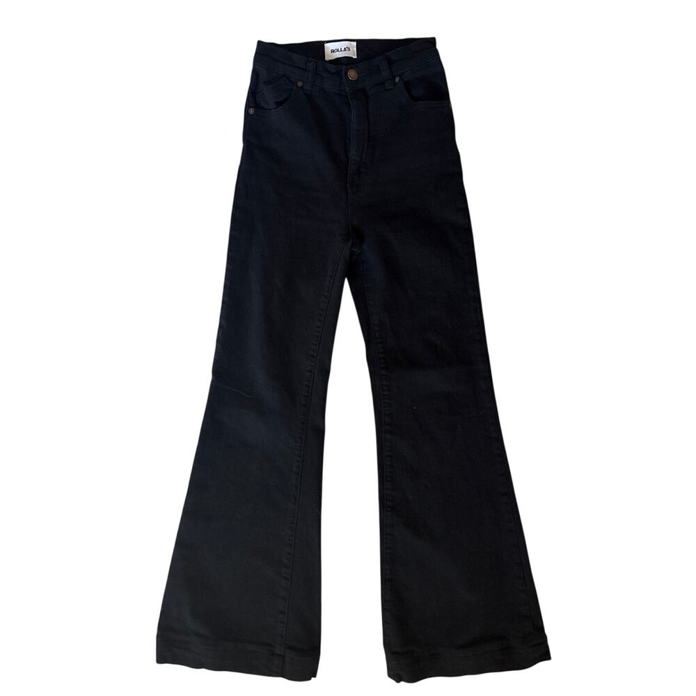 Rolla's East Coast High Rise Flare Jeans in Black Denim Size 25